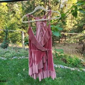 POL Stretch Velvet Rose Colored Dress L